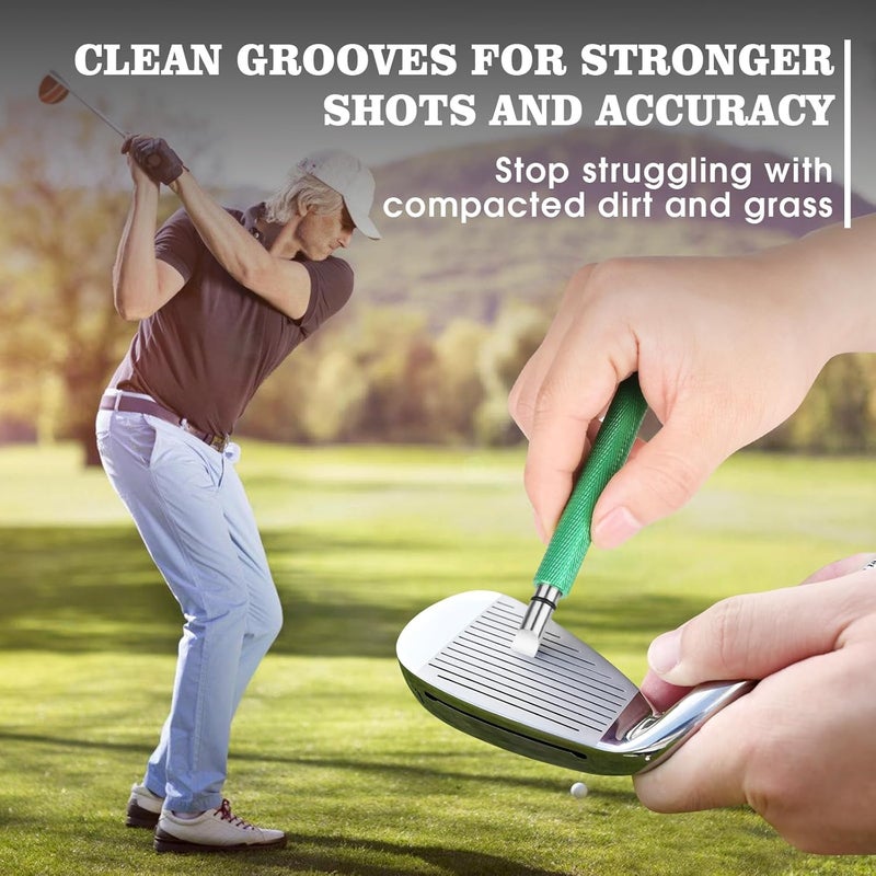 Wynaura Pro Golf Club Cleaner Brush with Golf Groove Sharpener Tool Suitable for U & V-Grooves 8 Inches Golf Water Brush with Retractable Clip Hold 5oz of Water Perfect Golf Accessories for Men/Women - Image 3